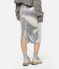 AMI PARIS Jupe Crayon Sequins Argenté 10 AMI PARIS Jupe Crayon Sequins Argenté -Boutique UGG unnamed file 3676