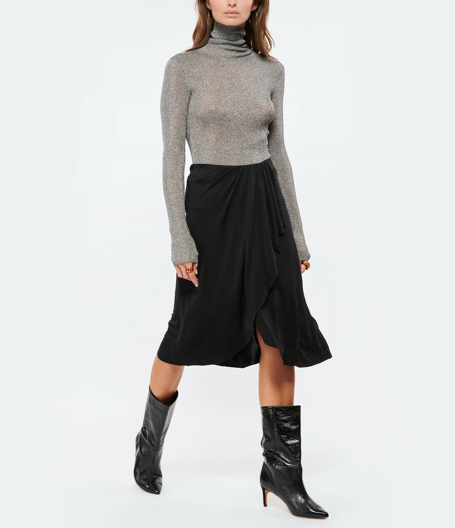 ISABEL MARANT Jupe Jacinthe Soie Noir 2 ISABEL MARANT Jupe Jacinthe Soie Noir - Image 2