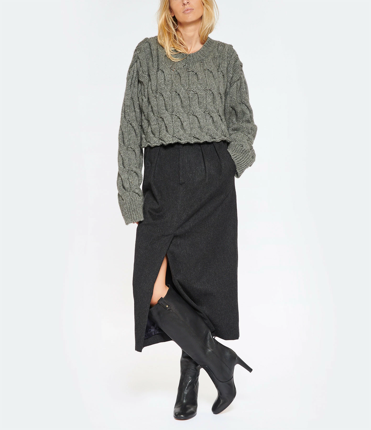 ROSEANNA Jupe Morning Laine Vierge Anthracite 3 ROSEANNA Jupe Morning Laine Vierge Anthracite - Image 3