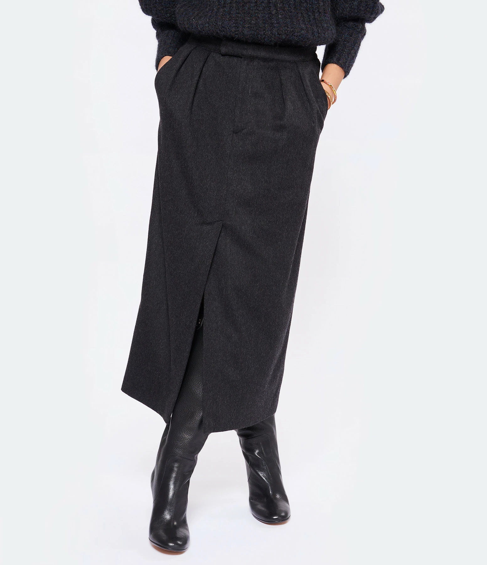 ROSEANNA Jupe Morning Laine Vierge Anthracite 4 ROSEANNA Jupe Morning Laine Vierge Anthracite - Image 4