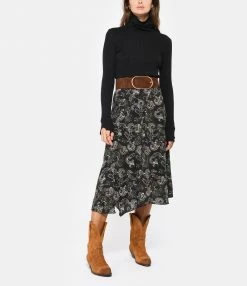 Alternative view of ISABEL MARANT Jupe Cacia Soie Noir