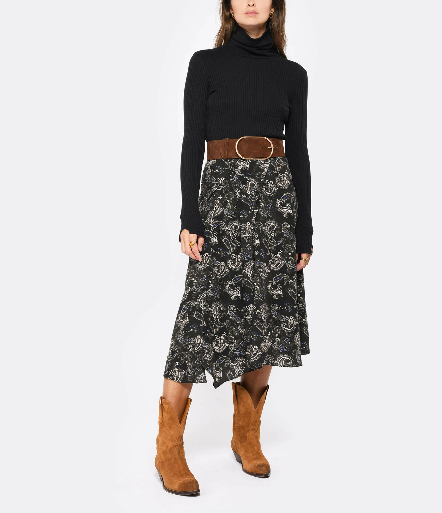 ISABEL MARANT Jupe Cacia Soie Noir 2 ISABEL MARANT Jupe Cacia Soie Noir - Image 2