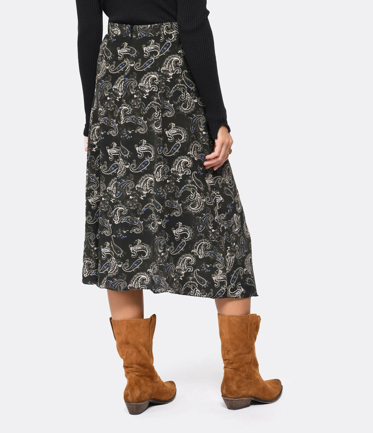 ISABEL MARANT Jupe Cacia Soie Noir 4 ISABEL MARANT Jupe Cacia Soie Noir - Image 4