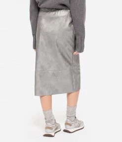 MAEVY MOUVEMENT LIBRE Jupe Cuir Vegan Argenté -Boutique UGG unnamed file 3742