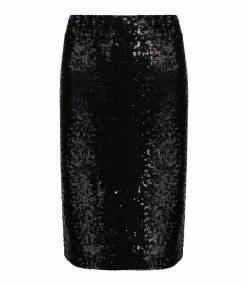JEANNE VOULAND Jupe Gila Midi Sequin Noir