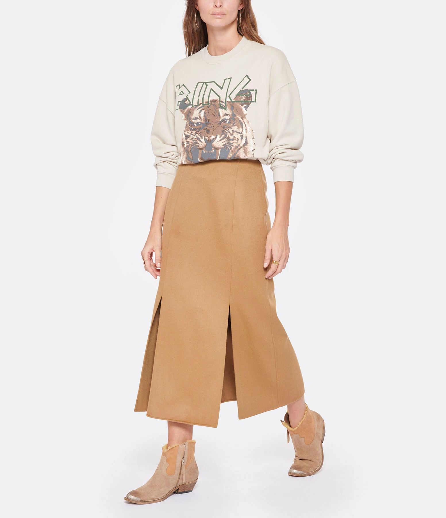 ANINE BING Jupe Lyn Laine Camel 4 ANINE BING Jupe Lyn Laine Camel - Image 4