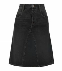 ISABEL MARANT ÉTOILE Jupe Fiali Coton Noir Délavé