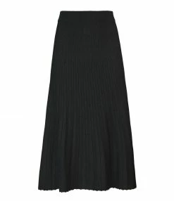 ROBERTO COLLINA Jupe Plissée Laine Noir