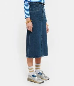 ISABEL MARANT Jupe Dipoma Coton Bleu Navy -Boutique UGG unnamed file 3825