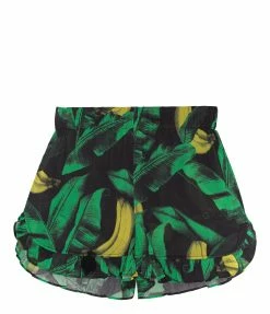 GANNI Short Coton Imprimé Vert