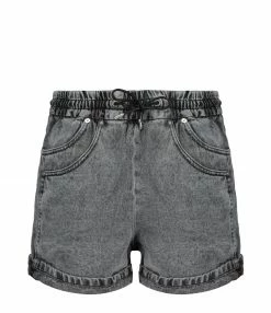 IRO Short Rivana Coton Noir Gris Délavé
