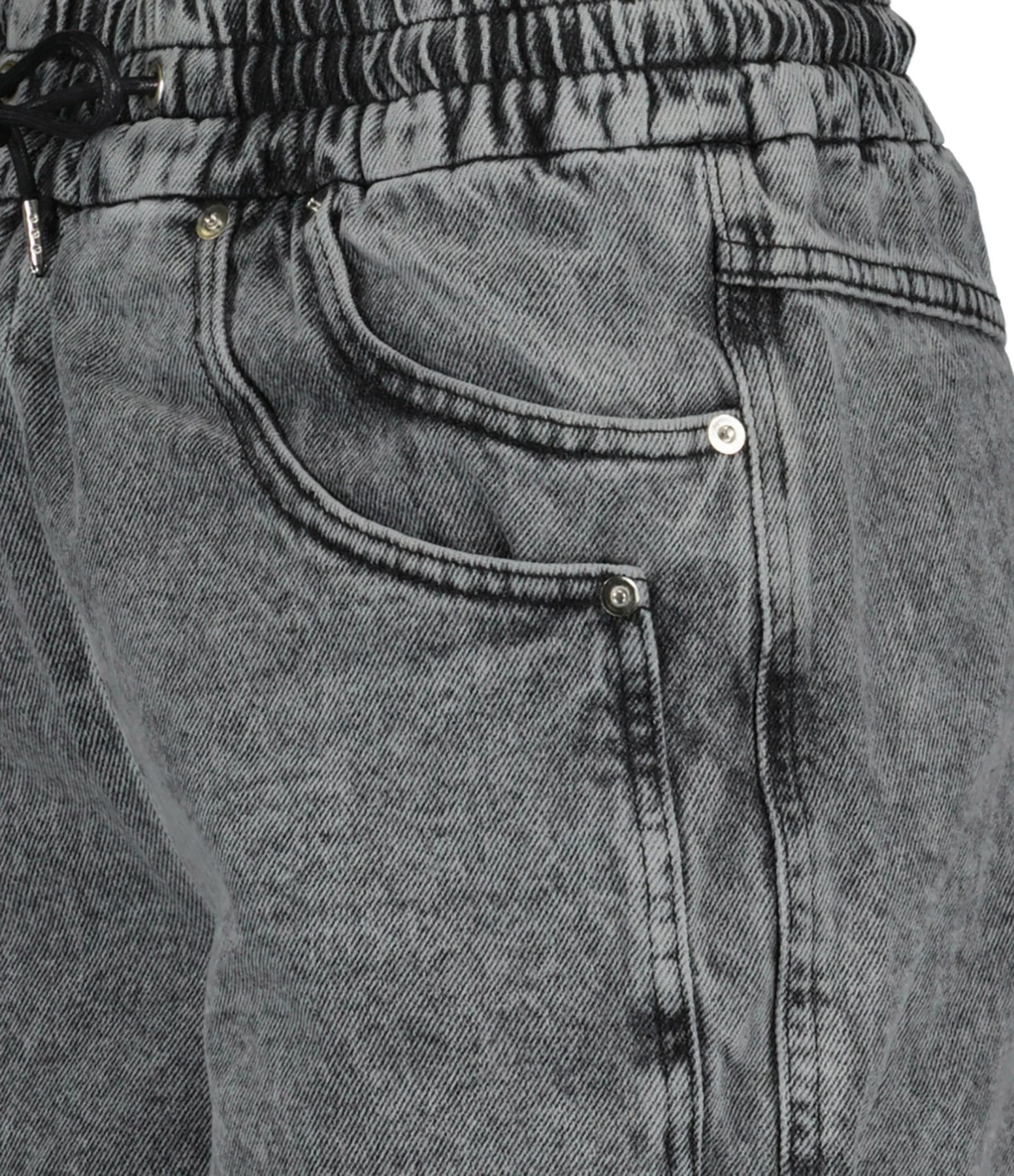IRO Short Rivana Coton Noir Gris Délavé 2 IRO Short Rivana Coton Noir Gris Délavé - Image 2