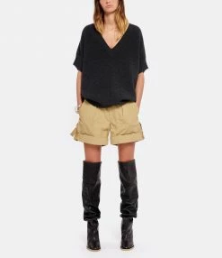 ISABEL MARANT ÉTOILE Short Kaloscoe Coton Kaki Clair -Boutique UGG unnamed file 3869