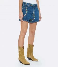 GANNI Short Denim Imprimé Bleu -Boutique UGG unnamed file 3905
