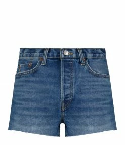 RE/DONE Short 70s High Rise Denim Bleu