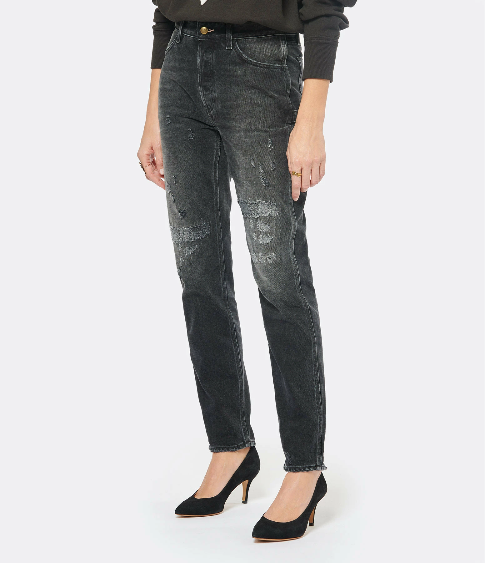WASHINGTON DEE-CEE Jean Farmer Cropped Fit Regular Waist Denim Noir 4 WASHINGTON DEE-CEE Jean Farmer Cropped Fit Regular Waist Denim Noir - Image 4
