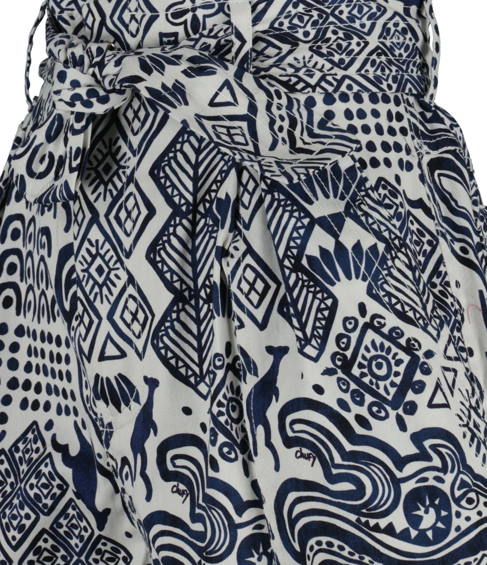 CHUFY Short Nino Coton Blanc Bleu 2 CHUFY Short Nino Coton Blanc Bleu - Image 2