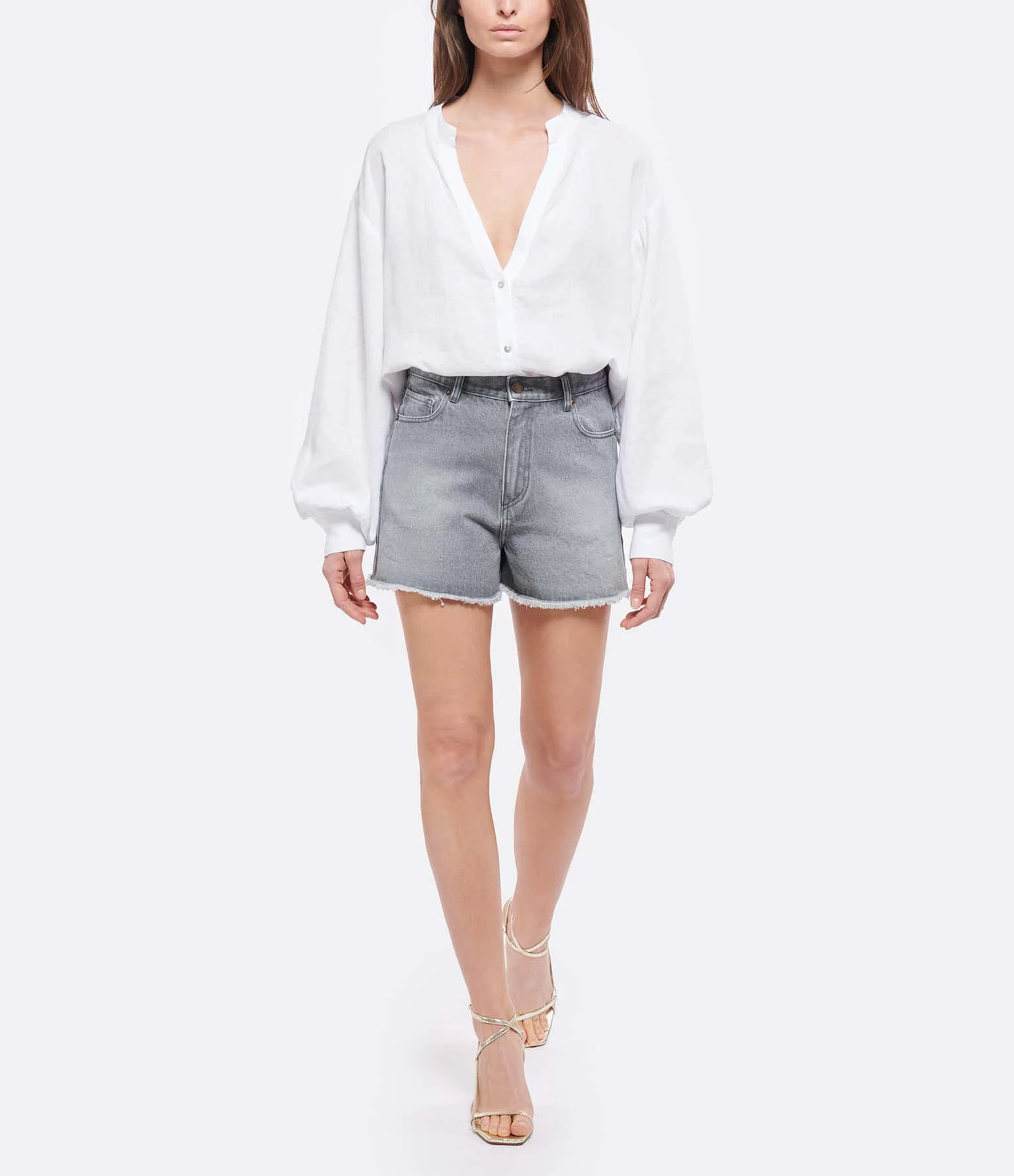 JEANNE VOULAND Short Heda Denim Gris Stone 3 JEANNE VOULAND Short Heda Denim Gris Stone - Image 3