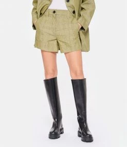 GANNI Short Slub Check Kaki -Boutique UGG unnamed file 4029