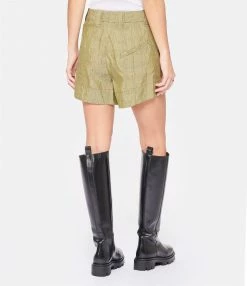 GANNI Short Slub Check Kaki -Boutique UGG unnamed file 4030
