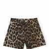 GANNI Short Sheer Voile Léopard