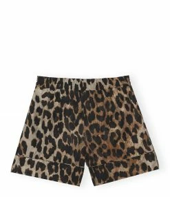 GANNI Short Sheer Voile Léopard