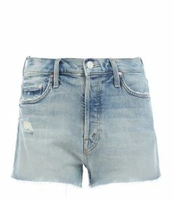 MOTHER Short The Tomcat Kick Fray Denim True Confession