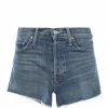 MOTHER Short The Tomcat Kick Fray Denim Playing With Scissor