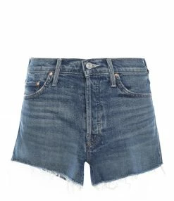 MOTHER Short The Tomcat Kick Fray Denim Playing With Scissor