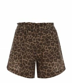 JEANNE VOULAND Short Furcy Lin Imprimé Léopard