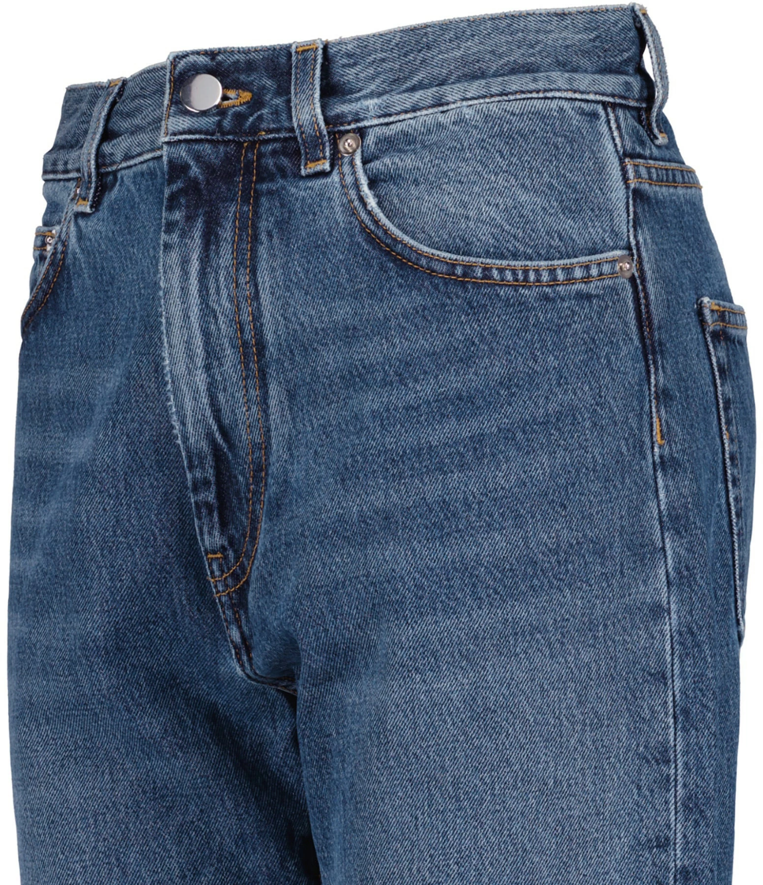 LOULOU STUDIO Jean Wular Droit Coton Bleu Délavé 2 LOULOU STUDIO Jean Wular Droit Coton Bleu Délavé - Image 2