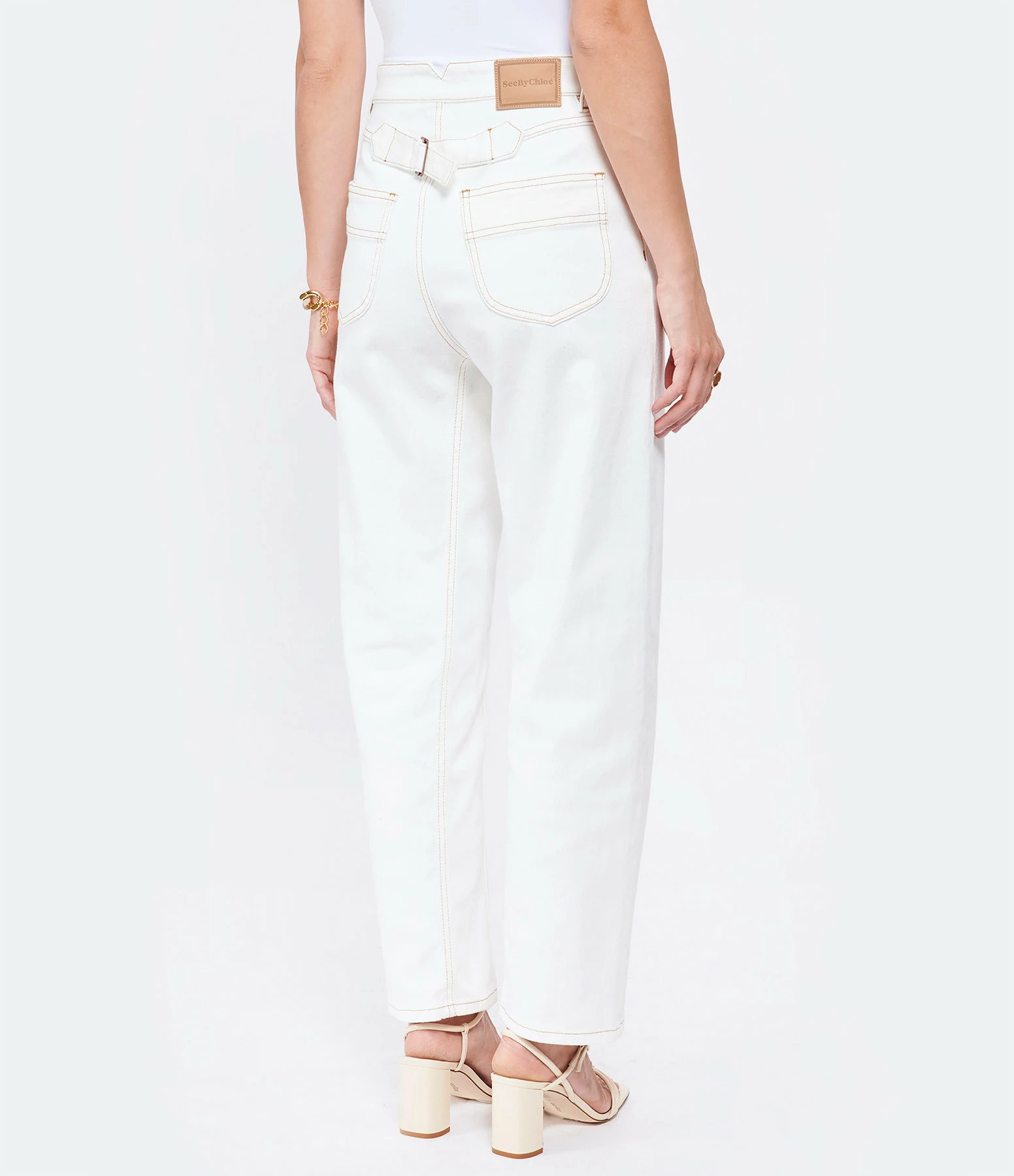 SEE BY CHLOE Jean Denim Coton Blanc 5 SEE BY CHLOE Jean Denim Coton Blanc - Image 5