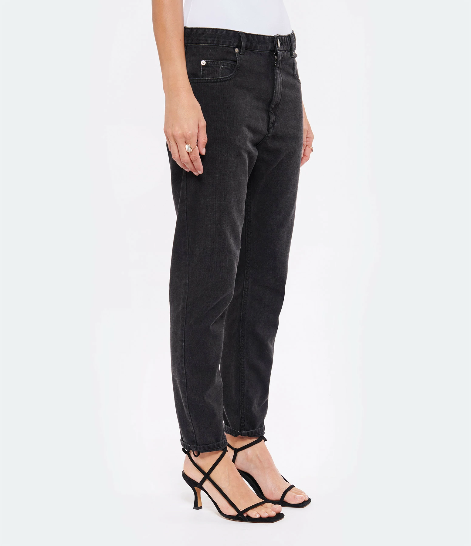 ISABEL MARANT ÉTOILE Jean Neasr Coton Noir Délavé 4 ISABEL MARANT ÉTOILE Jean Neasr Coton Noir Délavé - Image 4