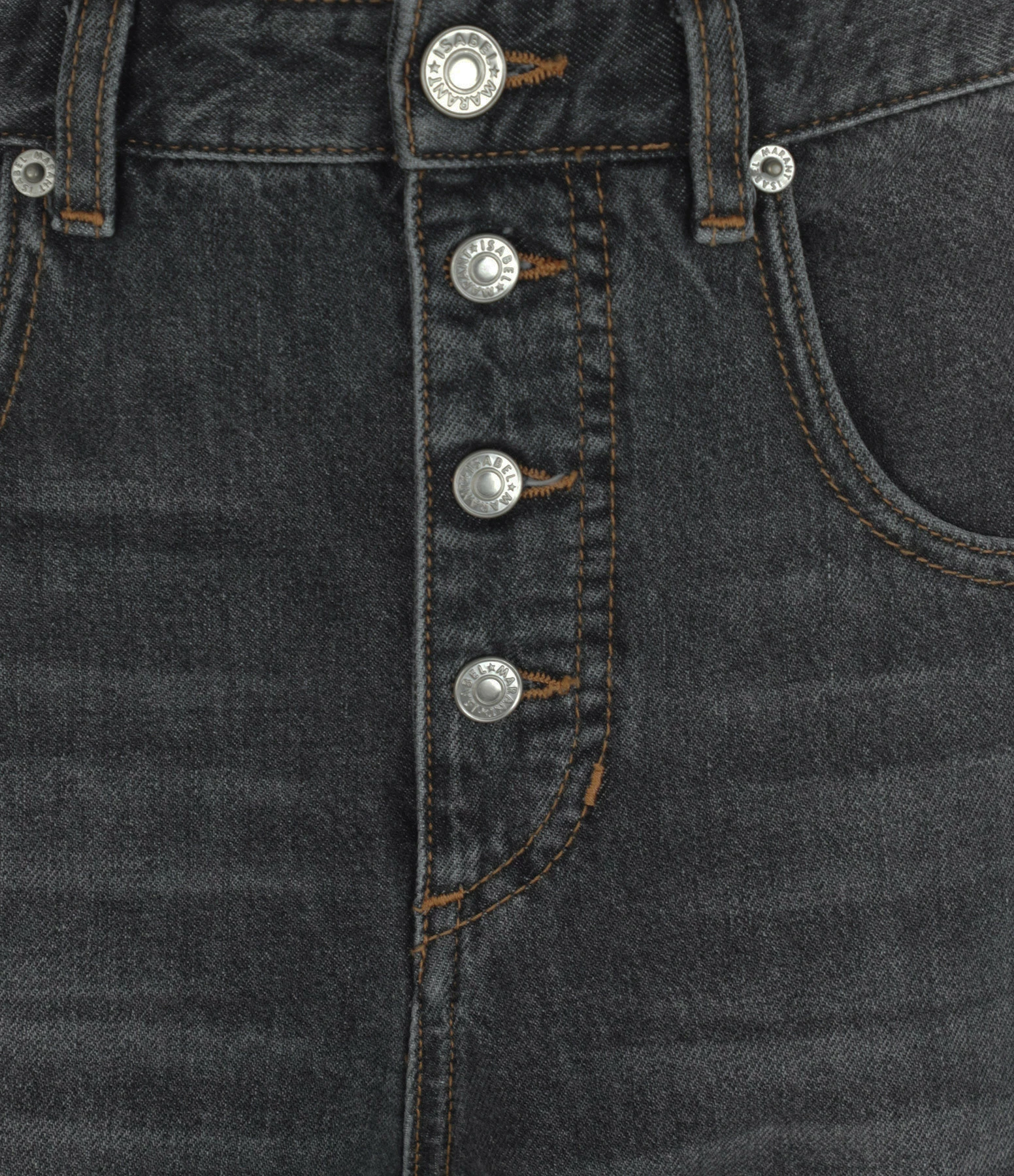 ISABEL MARANT ÉTOILE Jean Belden Coton Noir Délavé 2 ISABEL MARANT ÉTOILE Jean Belden Coton Noir Délavé - Image 2