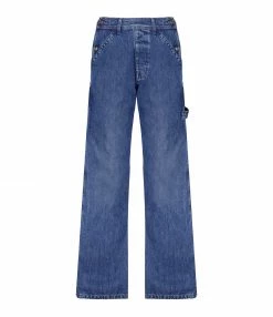 LAURENCE BRAS Jean Carpenter Droit Coton Bleu