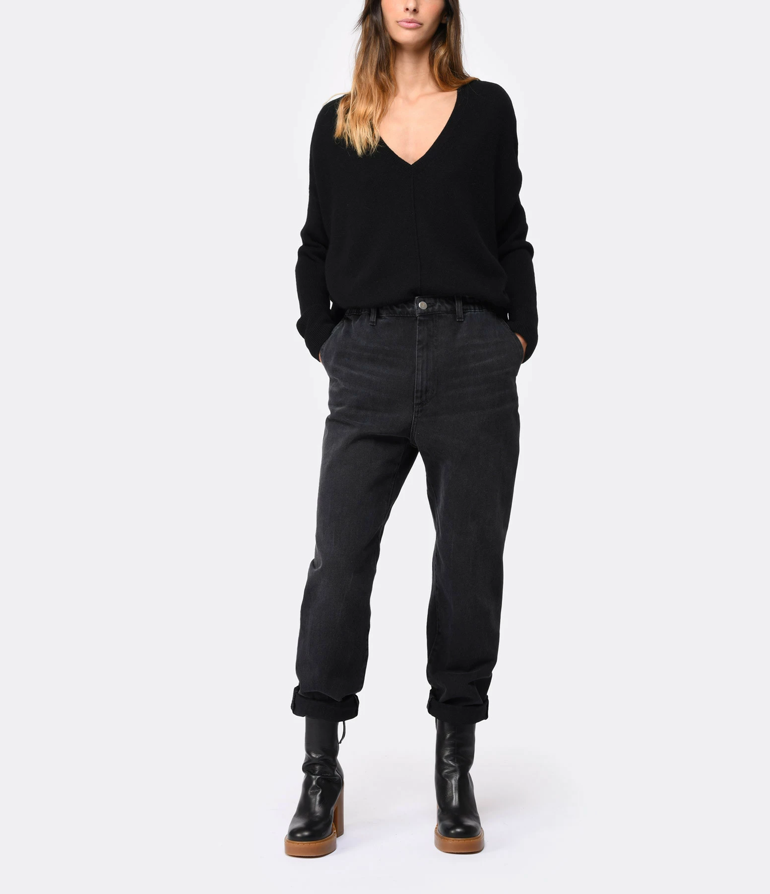 ROSEANNA Jean Bloom Coton Crinkle Noir 3 ROSEANNA Jean Bloom Coton Crinkle Noir - Image 3