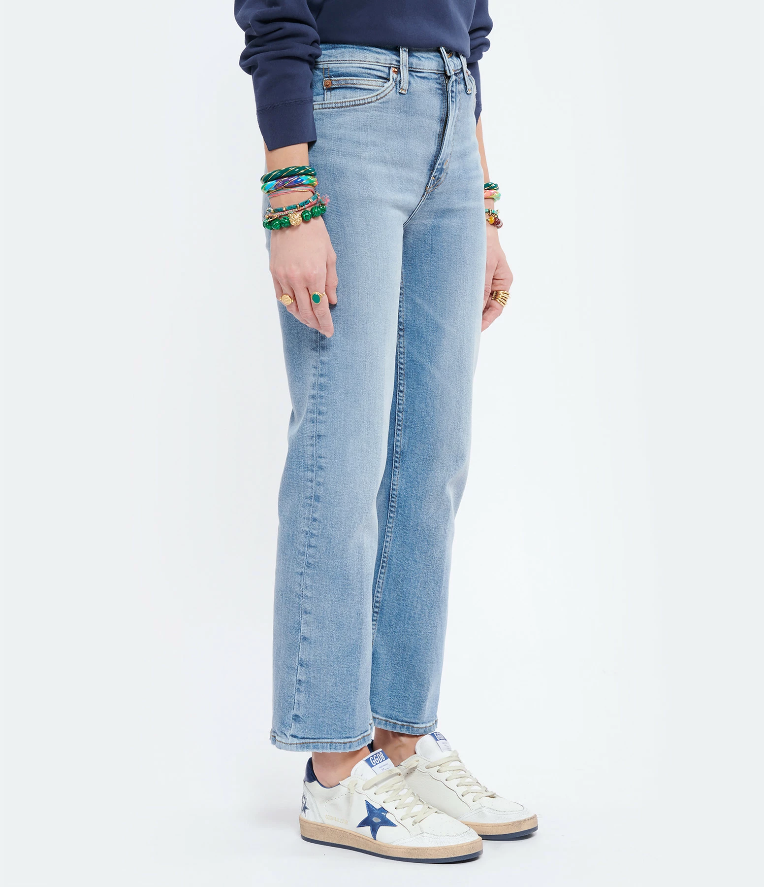 RE/DONE Jean 70s Crop Boot Denim Bleu Délavé 4 RE/DONE Jean 70s Crop Boot Denim Bleu Délavé - Image 4