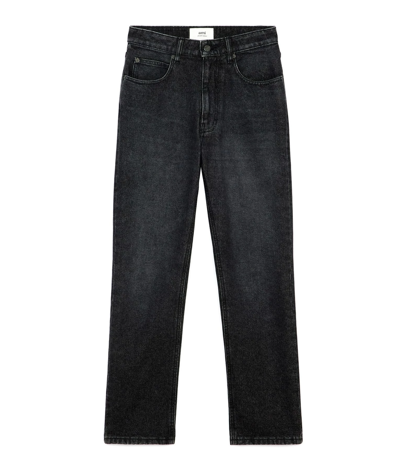 AMI PARIS Jean Droit Denim Noir Délavé 1 AMI PARIS Jean Droit Denim Noir Délavé