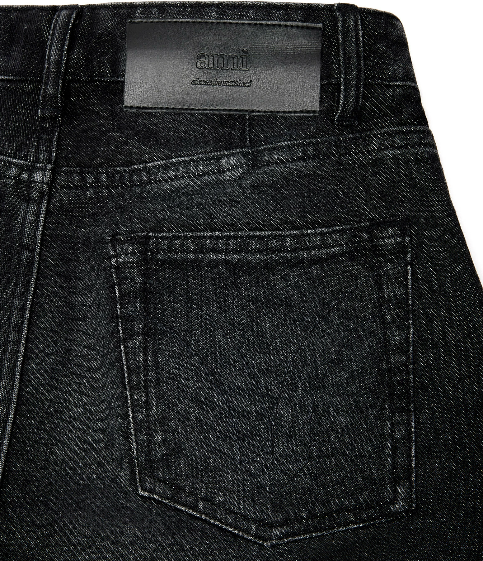 AMI PARIS Jean Droit Denim Noir Délavé 2 AMI PARIS Jean Droit Denim Noir Délavé - Image 2