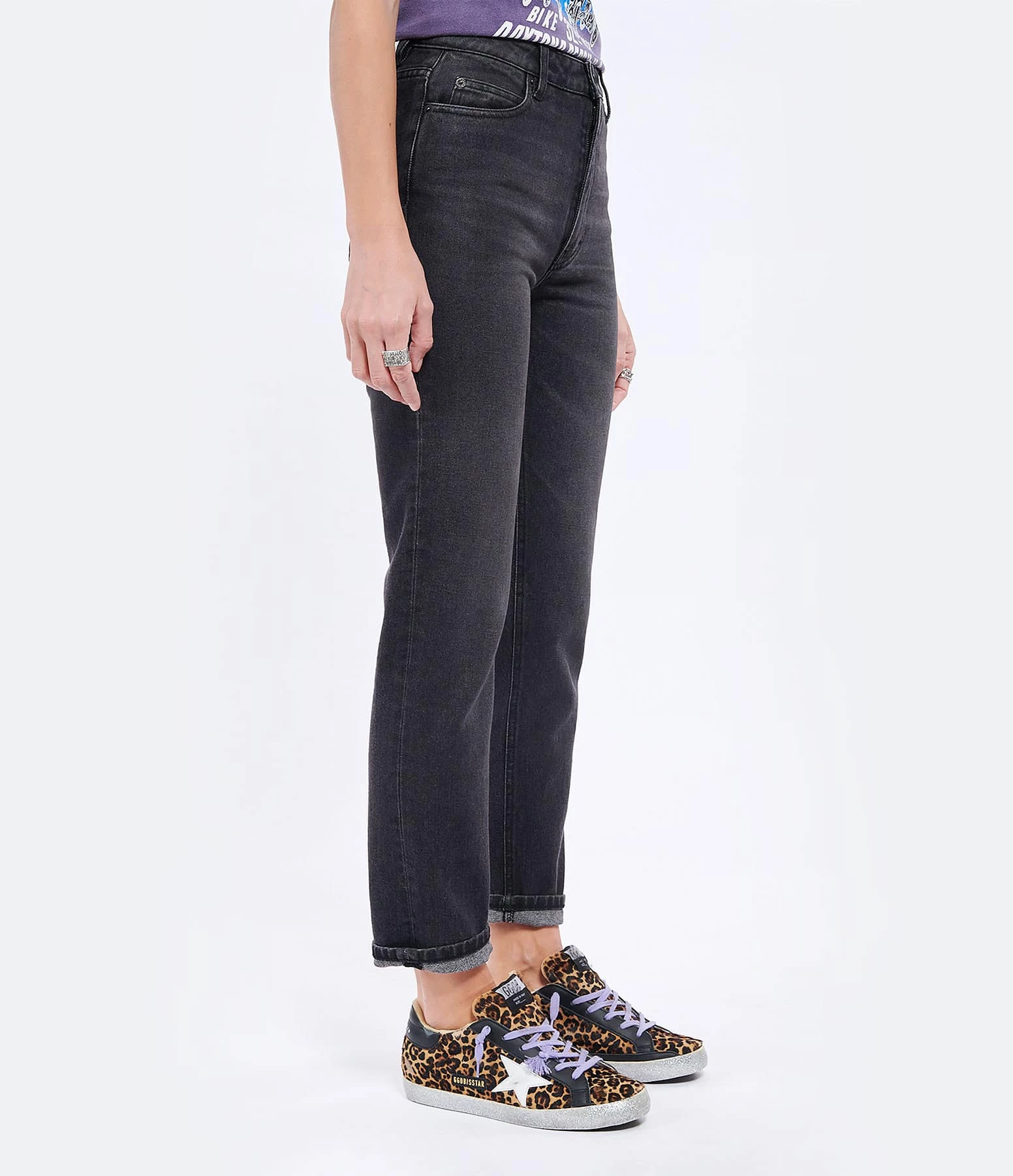 AMI PARIS Jean Droit Denim Noir Délavé 4 AMI PARIS Jean Droit Denim Noir Délavé - Image 4