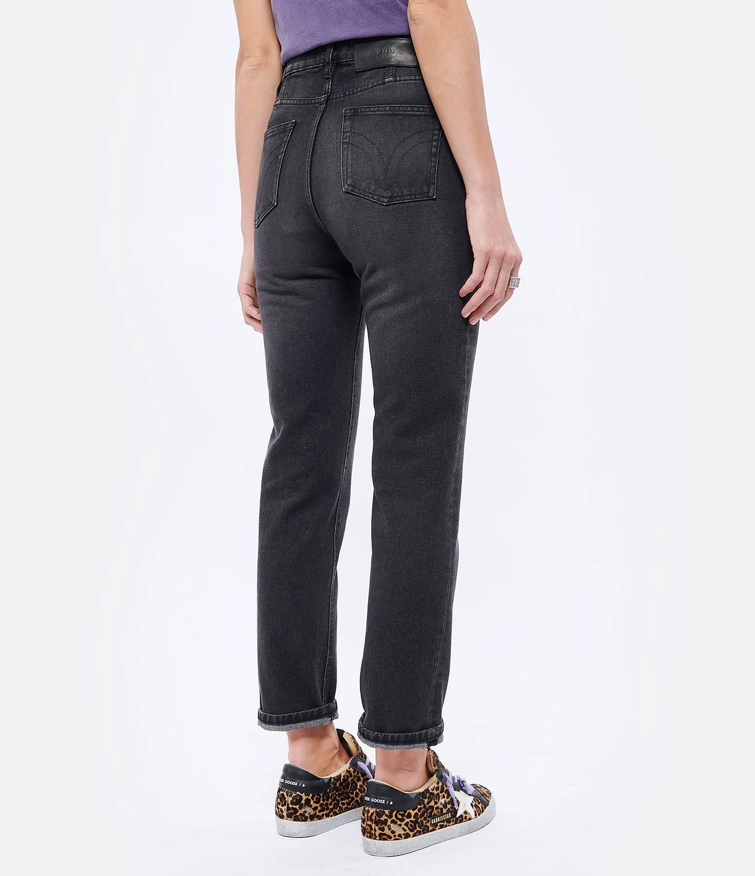 AMI PARIS Jean Droit Denim Noir Délavé 5 AMI PARIS Jean Droit Denim Noir Délavé - Image 5