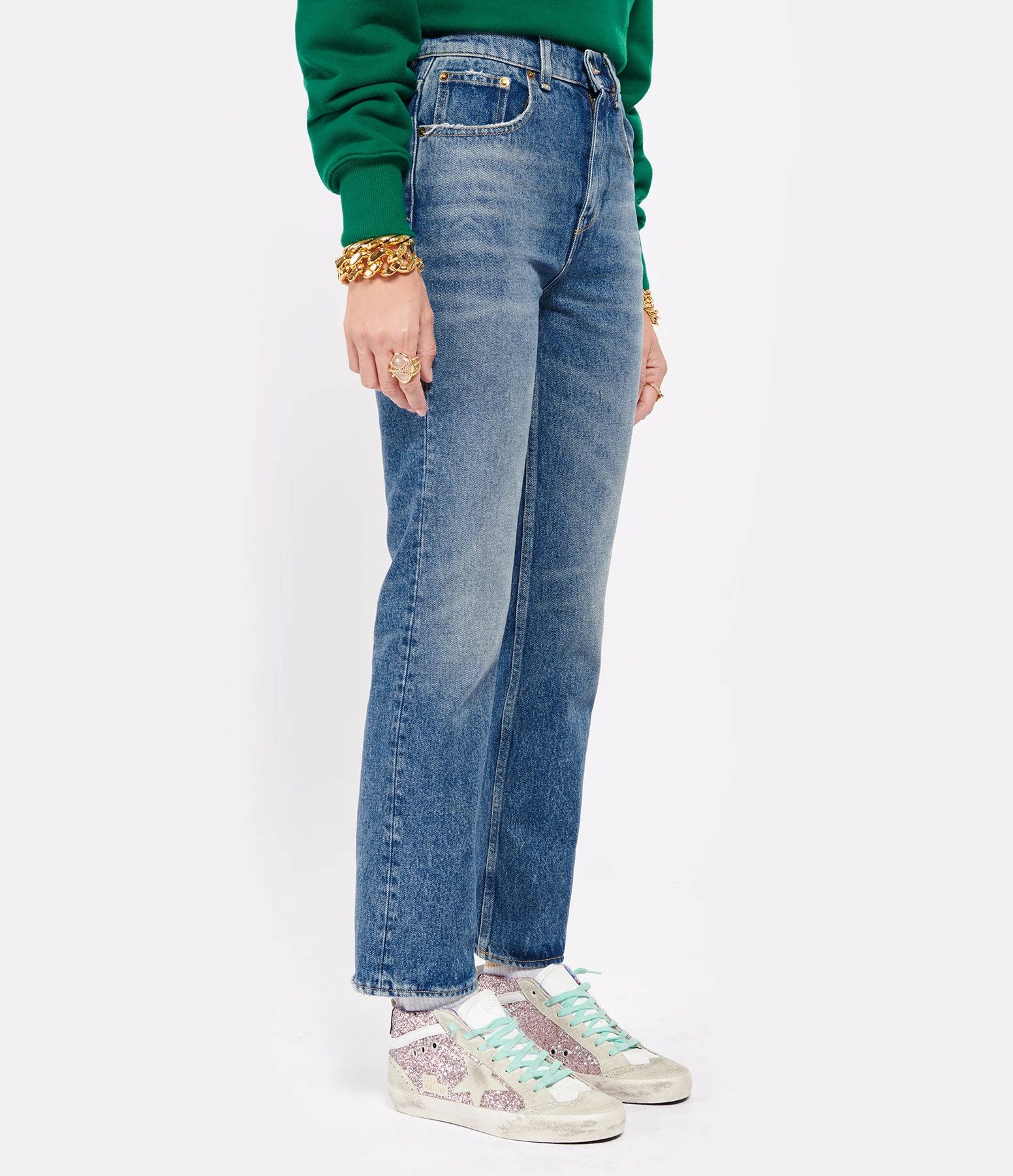 GOLDEN GOOSE Jean Deryn Denim Bleu 4 GOLDEN GOOSE Jean Deryn Denim Bleu - Image 4