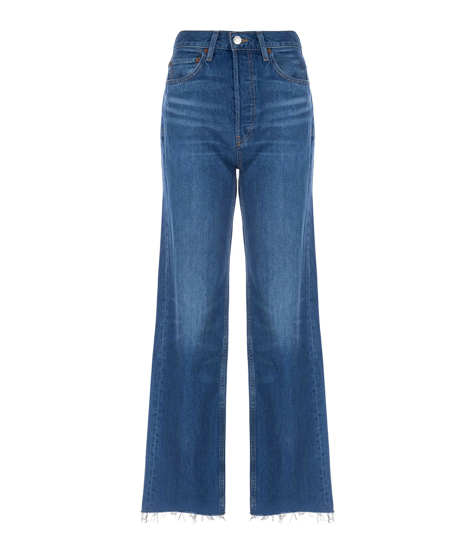 RE/DONE Jean 70s Ultra High Rise Wide Leg Broken Blue 1 RE/DONE Jean 70s Ultra High Rise Wide Leg Broken Blue