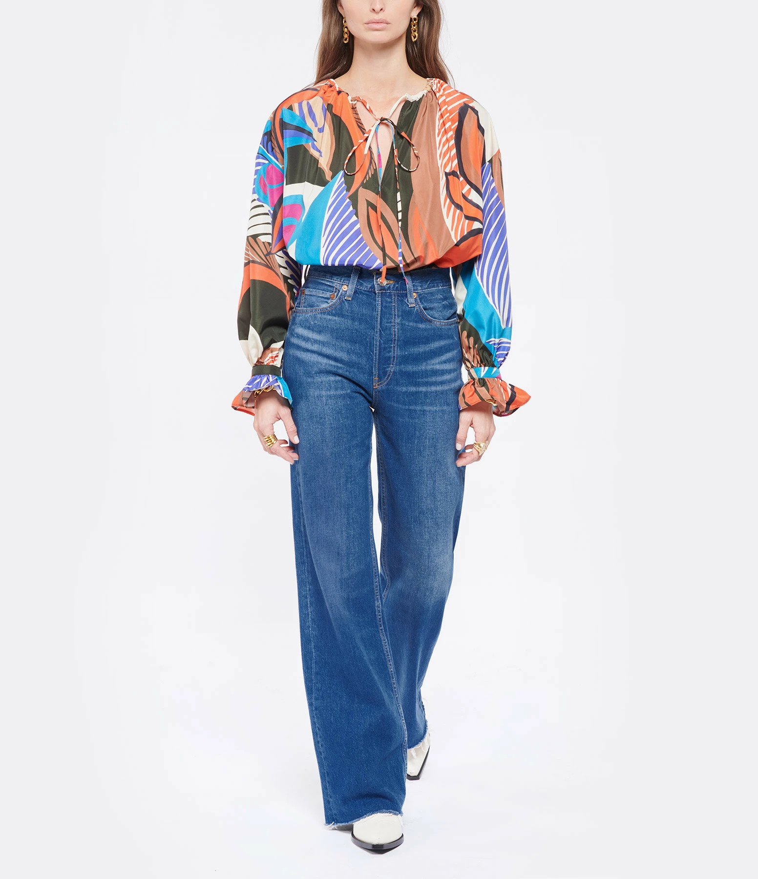 RE/DONE Jean 70s Ultra High Rise Wide Leg Broken Blue 3 RE/DONE Jean 70s Ultra High Rise Wide Leg Broken Blue - Image 3