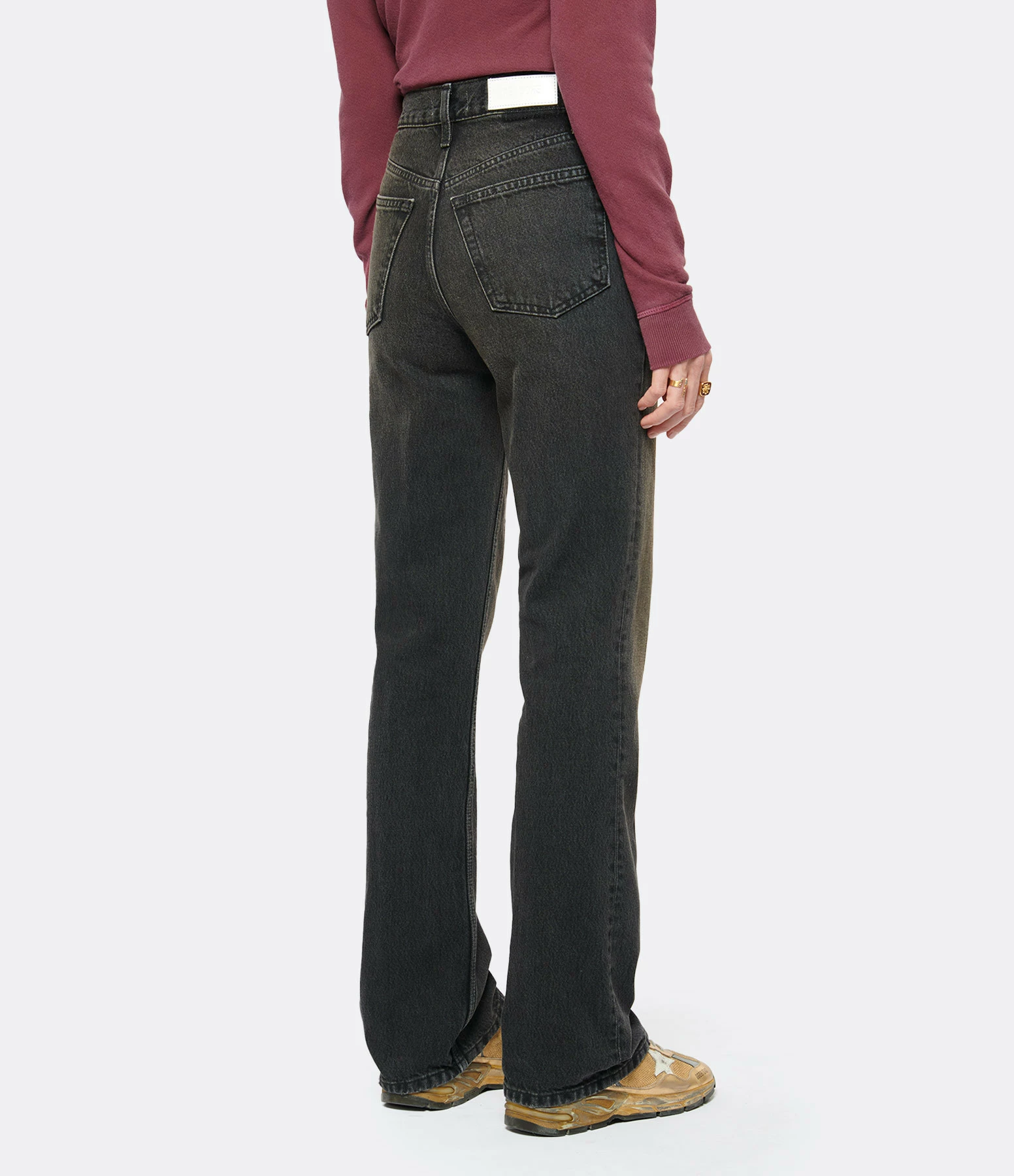 RE/DONE Jean 70s Bootcut Denim Broken In Black 5 RE/DONE Jean 70s Bootcut Denim Broken In Black - Image 5