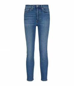 RE/DONE Jean 90s High Rise Ankle Crop Denim Bleu